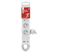 EMOS Multiprise 3 prises avec USB-C + USB-A, interrupteur, câble 2 m – Blanc