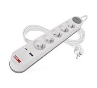 EMOS Multiprise 5 Prises avec Charge Rapide USB et câble de 3 m, Norme française