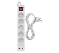 EMOS Multiprise 5 Prises avec Charge USB et câble de 3 m, Norme française