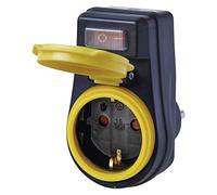EMOS P00292 Prise de Courant d'extérieur avec Interrupteur IP44 étanche avec Capuchon de Protection pour l'extérieur 3680 W 250 V