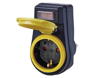 EMOS P00292 Prise de Courant d'extérieur avec Interrupteur IP44 étanche avec Capuchon de Protection pour l'extérieur 3680 W 250 V