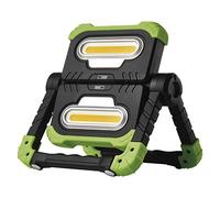 EMOS P4536 Projecteur de Chantier LED Pliable, Lampe de Travail rotative à 360° avec Arceau Super Lumineux 2000lm Batterie Portable Rechargeable USB 8000mAh 70m portée, Vert/Noir