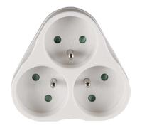 EMOS Prise 3x ronde, blanche, P0026