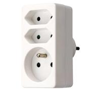 EMOS Prise double 2x plate + 1x ronde, blanche, P0025