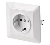 EMOS - Prise Schuko avec protection de contact accrue - Montage encastré - 250 V, 16 A - Prise simple avec intérieur - IP20 pour l'intérieur - Blanc (brillant)