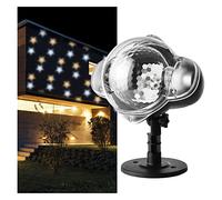 EMOS Projecteur LED étoiles, étoiles blanches et jaunes, éclairage mural efficace, projection de façade, mur et mur, IP44, éclairage de Noël pour extérieur et intérieur, câble de 3 m