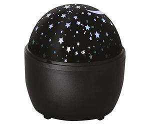 EMOS Projecteur LED étoiles, projecteur mural et plafond, alimenté par USB ou piles (3 x AA), durée de vie 10000 heures, IP20 pour l'intérieur, DCPW06, noir