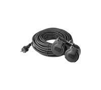 EMOS Rallonge avec 2 Prises Schuko 10 m Double rallonge 2 Prises Schuko 2 Prises de Terre Câble en Caoutchouc pour l'extérieur, IP44, H07RRR-F3G 1,5