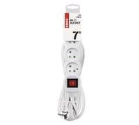 Emos rallonge avec interrupteur 4 prises 7m (1902140700) blanc