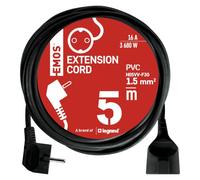 EMOS Rallonge de 5 m, 1 Prise, 250 V, PVC, intérieur, Noir