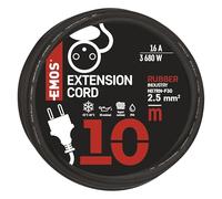 EMOS rallonge IP44 10 m, 1 Prise, extérieur, 16 A 3680 W, câble renforcé
