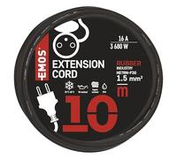 EMOS rallonge IP44 10 m, 1 Prise française, extérieur, 16 A 3680 W