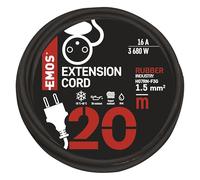 EMOS rallonge IP44 20 m, 1 Prise française, extérieur, 16 A 3680 W