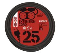 EMOS rallonge IP44 25 m, 2 Prises françaises, extérieur, 16 A 3680 W