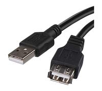 EMOS Rallonge USB A mâle vers prise A femelle pour charge et transfert de données, câble USB 2.0 de 2 m pour charge rapide et transfert de données, haute vitesse 480 Mbit/s, noir