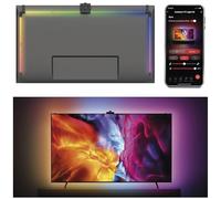 EMOS Rétroéclairage Intelligent pour TV de 55" (139 cm) - Tubes Lumineux LED RGBIC Amovibles pour téléviseur, avec Appareil Photo - Luminosité 450 LM - Connectivité WiFi, contrôle par Application,