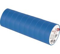 EMOS Lot de 10 rubans isolants en PVC Bleu 19 mm x 20 m Épaisseur 0,13 mm Haute résistance à la tension et plage de température d'application Résistant aux UV Connexion étanche Sans tissu textile