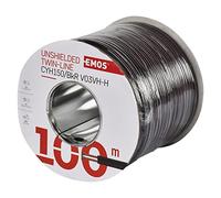 EMOS S8290 Câble en cuivre 2 x 1,5 mm² 100 m double fil en cuivre pur pour basse tension Noir avec marquage polarité