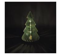 EMOS - Sapin de Noël en Papier LED de 30 cm - Sapin de Noël Pliable à 10 LED Blanc Chaud - Minuterie 6/18h, Fonctionne avec Piles (3 Piles AA) - Durée de Vie de 10 000 Heures - Intérieur