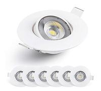 EMOS Spot LED encastrable 230V, 5W / 450lm | Spot LED Extra Plat 50° orientable, blanc chaud 3000K | Lot de 6 Spots de plafond pour l'intérieur, Plafonnier LED encastré, couleur blanc
