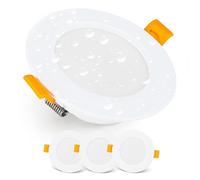 EMOS Spot LED Encastrable 230V, 5W / 500lm, Blanc neutre 4000K | Spot Salle de Bain, étanche IP54 pour l'extérieur et l'intérieur | Lot de 3 LED spots de plafond, extra plat, rond, couleur blanc