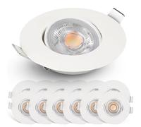 EMOS Spot LED encastrable dimmable, 230V, 4,9W / 480lm | 50° orientable, blanc chaud 2700K | Lot de 12 Spots de plafond LED dimmable pour l'intérieur, Plafonnier LED encastré, blanc