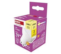 EMOS Spot LED MR16 avec culot GU10, 4 W, remplace une ampoule halogène de 39 W, luminosité 450 lm, blanc chaud 3000 K, durée de vie 30 000 h, IRC min. 80, angle d'éclairage 100°, couleur blanche