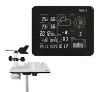 EMOS Station météo Wi-Fi professionnelle avec WiFi et application, capteur extérieur à énergie solaire - Pluviomètre et anémomètre - Station météo intelligente sans fil avec prévisions