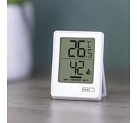 EMOS Thermomètre et hygromètre d'intérieur à piles (CR2032 inclus), température intérieure °C/°F, plage de mesure de -10°C à +50°C, symbole de confort de l'humidité intérieure