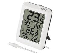 EMOS Thermomètre numérique d'extérieur/intérieur avec capteur de câble de 0,9 m et fonction mémoire 24 h, °C/°F, fonctionne avec piles