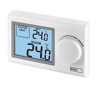 EMOS - Thermostat numérique avec écran LCD - Manuel, Filaire - Chauffage/climatisation - Plage température 5-35 °C - Montage en Surface - Utilisation Simple - Pile Incluse - Blanc
