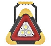 EMOS - Triangle d'avertissement LED rechargeable avec 5 modes d'éclairage avec batterie et câble de charge USB - Lampe d'urgence multifonction avec fonction batterie externe et affichage LED - Jaune