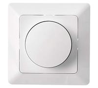 EMOS Variateur d'intensité LED avec bouton rotatif pour ampoules LED et halogènes à intensité variable, variateur rotatif encastré, 7-110 W/VA, blanc, A6003.0