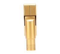 Emoshayoga Embout de Saxophone Alto plaqué or Mat, Volume Fort, Clip de propreté sécurisé, 3 Composants
