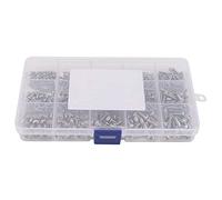 Emoshayoga Kit de Vis en Acier Inoxydable Durable avec Récipient Réutilisable pour Machines, Meubles, Réparation et Inventions de Bricolage 500 Pièces M2 M3 M4 Jeu de Vis Assorti pour Artisans