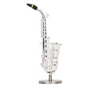 Emoshayoga Pièce Décorative en Métal Modèle Mini Saxophone Alto | Design élégant, parfait pour la décoration de bureau, pour les amateurs de musique, comprend une boîte de rangement pour la