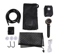 Emoshayoga Pompe de Douche de Camping Portable avec Seau Pliable de 20l, Kit de Douche D'extérieur à Affichage LED pour Voyage de Randonnée