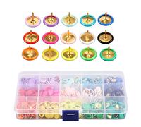 Emoshayoga Punaises, tête plate caoutchoutée 1 boîte fil d'acier en plastique dur solide punaises décoratives durables 15 couleurs pour tableau d'affichage