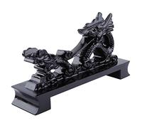 Emoshayoga Support D'épée De Dragon Noir - Présentoir De Support en Forme De Dragon Chinois Présentoir De Support D'épée De Samouraï Noir en Résine De Dragon pour Katana Wakizashi Tanto