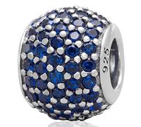 EMOSTAR Breloques avec pierre de naissance pour bracelet et collier européen, perles en oxyde de zirconium étincelantes en argent sterling 925, cadeaux pour femme/homme/ami/joyeux anniversaire, Argent