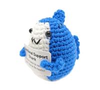 Emotion Encourage Shark - Jouet animal doux tricoté positif, carte inspirante drôle faite à la main, cadeau de requin en peluche mignon | Amis Famille remonter le moral cadeau de motivation Ado
