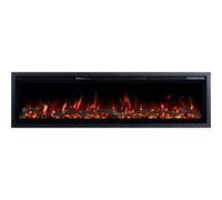 Emotion Flame Regal Cheminée électrique 126 - Feu Premium - pour mur et encastrable - 126x35x12 cm - Cheminée LED avec Chauffage 900/1800 W