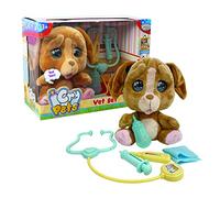 Emotion Pets Cry Pets, Peluche Chiot 22 cm, Qui boit Son biberon et pleure, Accessoires Vétérinaire, Jouet pour Enfants dès 3 Ans, MTC01