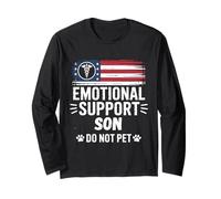 Emotion Support Son Do Not Pet Humour Funny Humour Men Manche Longue