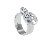 Emotional Bague Argent avec Pendentif Arbre - Bague 925 Femme avec médaille Arbre de Vie 12mm [Bijoux Argent 925/100] (56 à 60)
