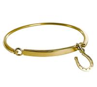 Emotional Bracelet fer a cheval Jonc bracelet personnalisé pour prénom, date, message… [ Bracelet jonc femme ] (Doré)