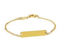 Emotional Gourmette Enfant & Bébé Bracelet prenom personnalisé en Acier Inoxydable Doré avec Gravure Laser [ Bracelet Personnalisé ]