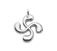 Emotional Pendentif croix basque - Pendentif acier inoxydable 20mm, pour mettre sur collier [Pendentifs seuls pour femme] (Argenté)