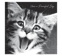 Emotional Rescue Carte d'anniversaire avec inscription « Have a Purrfect Day » en noir et blanc, pour elle, carte d'anniversaire pour femme, carte d'anniversaire ouverte