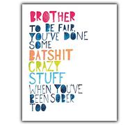 Emotional Rescue Carte d'anniversaire pour frère, batshit, salade en papier